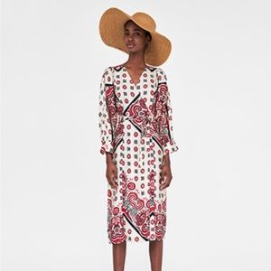 Zara Boho Print Wrap Dress